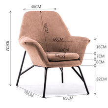 Load image into Gallery viewer, Modern Linen Tub Chair Armchair, Coffee