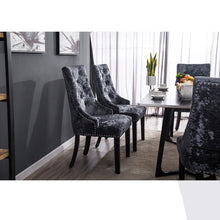 Load image into Gallery viewer, Set of 2 Crushed Velvet Buttoned Dining Chairs