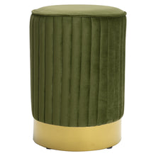 Load image into Gallery viewer, Round Gold Pouffe Dressing Footstool