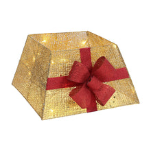 Load image into Gallery viewer, Livingandhome Square Christmas Tree Collar Basket Decor with Bow Tie, SW0341