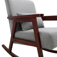Load image into Gallery viewer, Livingandhome Linen Upholstered Rocking Chair with Pillow
