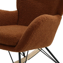 Load image into Gallery viewer, Livingandhome Modern Faux Wool Rocking Chair with Removable Cushion