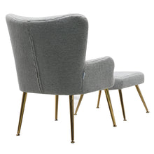 Load image into Gallery viewer, Classic Smiley Lounge Armchair and Footstool, Light Grey