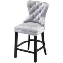 Load image into Gallery viewer, Vintage Buttoned Studded Counter Seat Crushed Velvet Bar Stools