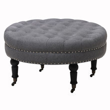 Load image into Gallery viewer, 85CM Buttoned Footstool with 4 Casters