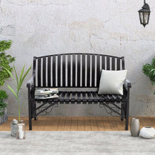 Load image into Gallery viewer, Garden Metal Backrest Bench 2 Seater Chair