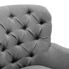 Load image into Gallery viewer, Classic Linen Armchair with Wooden Legs