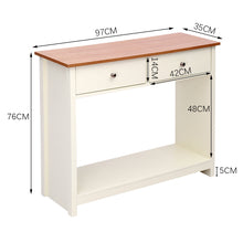 Load image into Gallery viewer, Wooden Console Table Hall End Side Table with 2 Drawers 1 Shelf