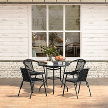 Load image into Gallery viewer, Garden Round Table With Umbrella Hole With 4 Chairs