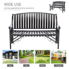 Load image into Gallery viewer, Garden Metal Backrest Bench 2 Seater Chair