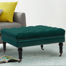 Load image into Gallery viewer, 85CM Buttoned Footstool with 4 Casters