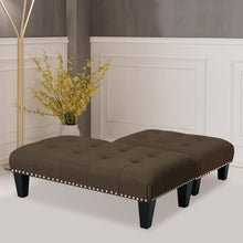 Load image into Gallery viewer, Modern Upholstered Linen Buttoned Footstool