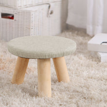 Load image into Gallery viewer, Fabric Pouffe Kids Seat Footstool With Wooden Legs