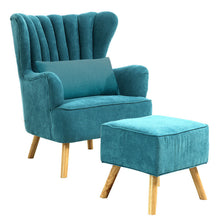 Load image into Gallery viewer, Occasion Wingback Armchair And Footstool