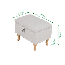 Load image into Gallery viewer, Linen Storage Ottoman Bench Toy Box Pouffe Footstool