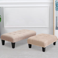 Load image into Gallery viewer, Modern Upholstered Linen Buttoned Footstool