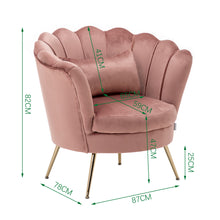 Load image into Gallery viewer, Modern Velvet Fabric Armchair Tub Occasional Chair