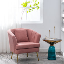 Load image into Gallery viewer, Frosted Velvet Shell Padded Seat Accent Chair, Pink