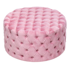 Load image into Gallery viewer, Frosted Velvet Buttoned Footstool