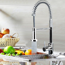 Load image into Gallery viewer, Kitchen Chrome Pull Out Sink Mixer Tap Spring Neck Faucet