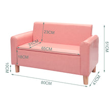 Load image into Gallery viewer, 2 Seater Kids Cushioned Sofa with Storage