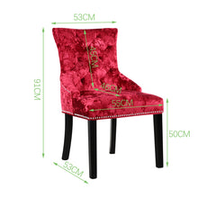 Load image into Gallery viewer, Set of 2 Ice Velvet Dining Chairs, Red