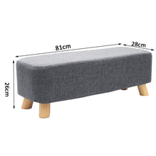 Load image into Gallery viewer, Livingandhome Rectangular Tofu-shaped Footrest with Solid Wooden Legs
