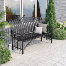 Load image into Gallery viewer, Garden Metal Backrest Bench 2 Seater Chair