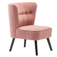 Load image into Gallery viewer, Velvet Buttoned Upholstered Accent Chair, Grey Pink
