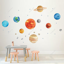 Load image into Gallery viewer, Space Planet Wall Stickers Removable Watercolor Solar System
