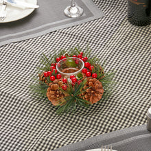 Load image into Gallery viewer, Christmas Rustic Handmade Candle Holder Pine Cone Berries Xmas Decor