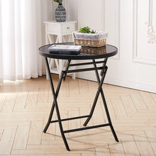 Load image into Gallery viewer, Outdoor Folding Round Garden Coffee Table, 60x60x70CM