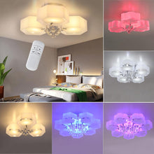 Load image into Gallery viewer, LED Ceiling Light with 3/5/7Acrylic Petal Lampshades, Semi-Flushed, Dimmable