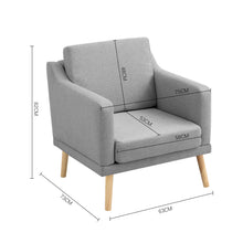 Load image into Gallery viewer, Livingandhome Linen Upholstered Padded Armchair for Home and Office