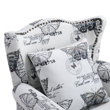 Load image into Gallery viewer, Livingandhome Retro Butterfly Wingback Studded Armchair, JM2155