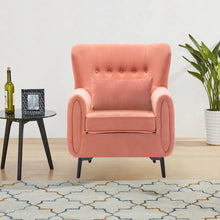 Load image into Gallery viewer, Buttoned High Back Lounge Armchair with Cushion