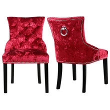 Load image into Gallery viewer, Set of 2 Ice Velvet Dining Chairs, Red