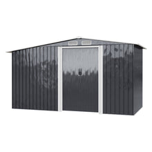 Load image into Gallery viewer, Garden Metal Storage Shed with Log Storage
