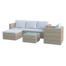 Load image into Gallery viewer, Set of 6 Outdoor Garden Furniture Set, Rattan Corner Sofa, Patio Conversation set