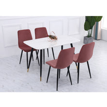 Load image into Gallery viewer, Set of 4 Curved Frosted Velvet Dining Chairs, Smokey Pink