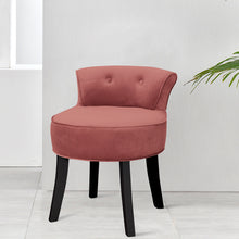 Load image into Gallery viewer, Velvet Bedroom Dressing Table Stool with Wooden Legs