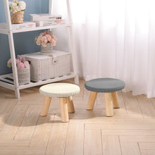 Load image into Gallery viewer, Fabric Pouffe Kids Seat Footstool With Wooden Legs