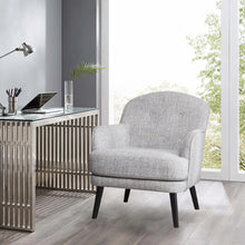 Load image into Gallery viewer, Buttoned Leisure Wingback Armchair, Light Grey
