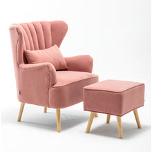 Load image into Gallery viewer, Occasion Wingback Armchair And Footstool