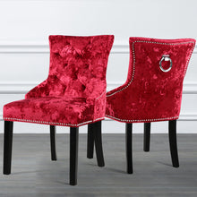 Load image into Gallery viewer, Set of 2 Ice Velvet Dining Chairs, Red