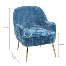 Load image into Gallery viewer, Comfy Velvet Upholstered Living Room Armchair with Gold Legs