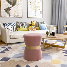Load image into Gallery viewer, Velvet Round Pouffe Seat Foot Stool