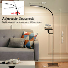 Load image into Gallery viewer, Modern Adjustable Gooseneck LED Floor Lamp with Wireless Charger
