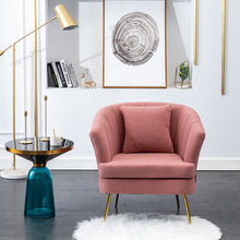 Load image into Gallery viewer, Frosted Velvet Shell Padded Seat Accent Chair, Pink