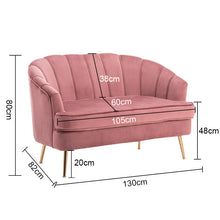 Load image into Gallery viewer, 2-seater Velvet  Love Seat Sectional Couch with 2 cushion